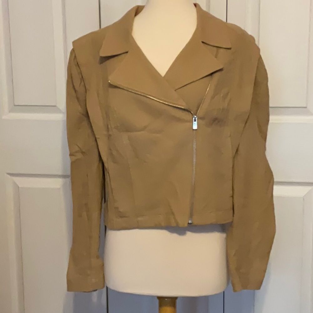INC International Concepts Tan Jacket Cotton‎ Large
